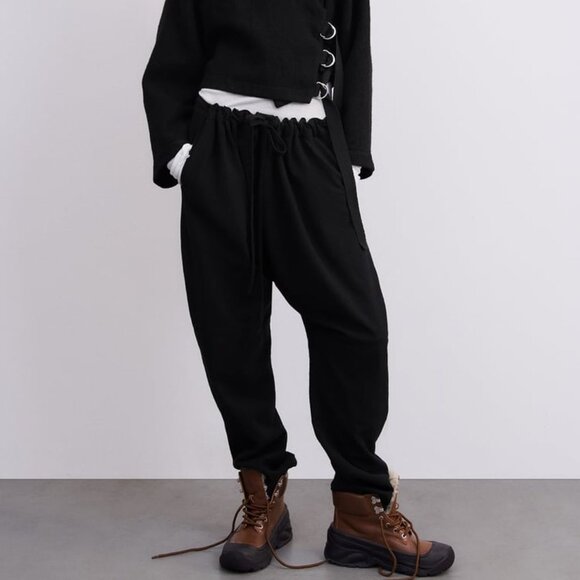 NWT BLACK BAGGY OVERSIZED WOOL BLEND PANTS ZW LIMITED EDITION